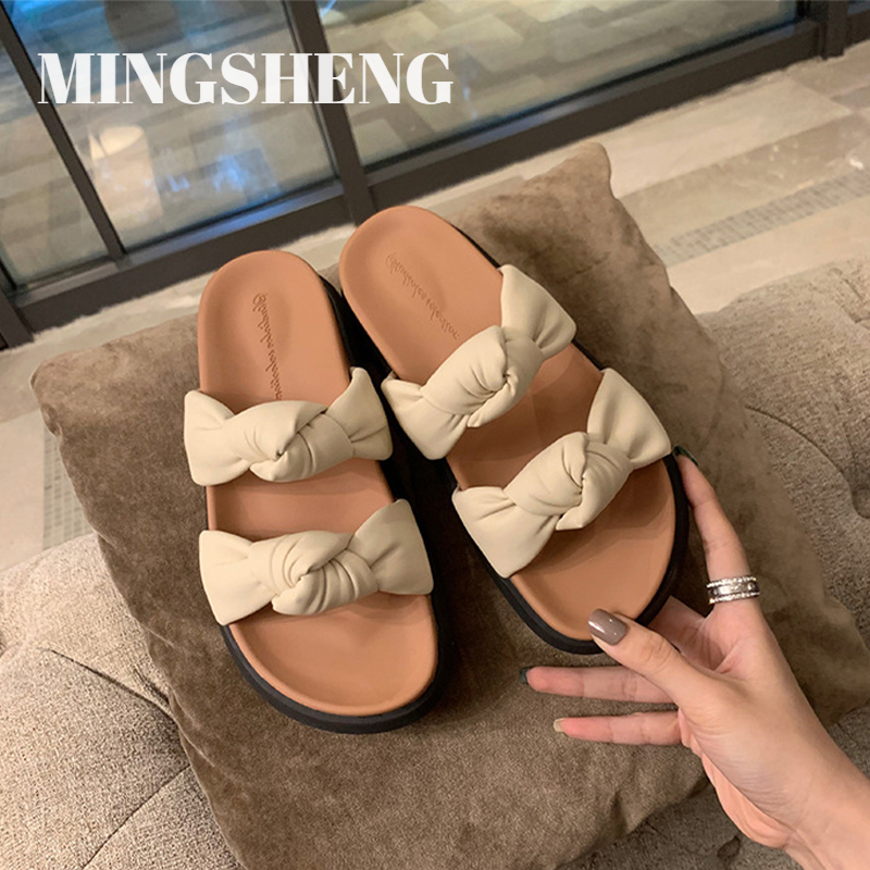 Mingsheng Sandals women wear clouds and butterflies with thick soles to