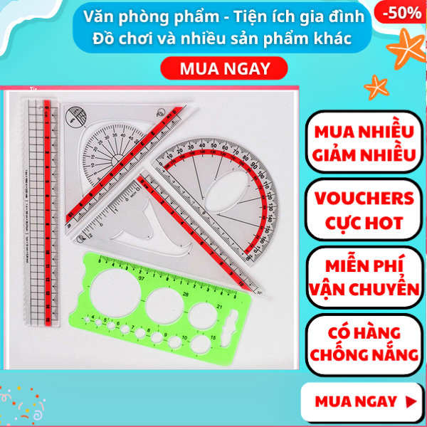Bộ thước kẻ kỹ thuật 5 mẫu đa năng giá rẻ ✓ Thước kẻ ✓ Thước đo ✓ Thước đo đa năng ✓Thước đo góc ✓Thước đo độ ✓Thước học sinh , đồ dùng học tập✓ Nguyễn Thùy Store