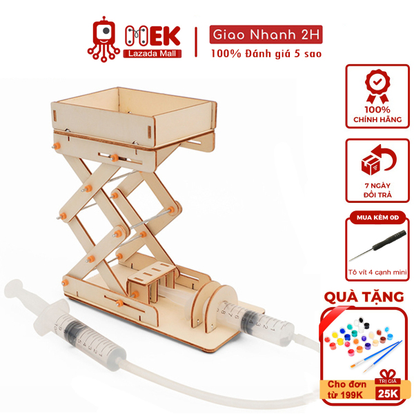 Đồ chơi trẻ em MEKVN bộ lắp ráp mô hình dàn nâng thủy lực M-17 bằng gỗ phát triển trí tuệ sáng tạo thông minh thí nghiệm khoa học kĩ thuật theo phương pháp giáo dục STEM cho bé trai bé gái tự làm thủ công