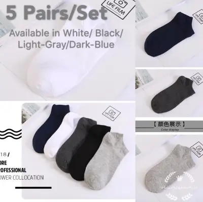 5 Pairs/Set Ankle's Socks/ Men ankle sock/ Women ankle sock/Cotton socks Available in Black/White/Light-Grey/Dark-Blue HEALTHYLIVING123
