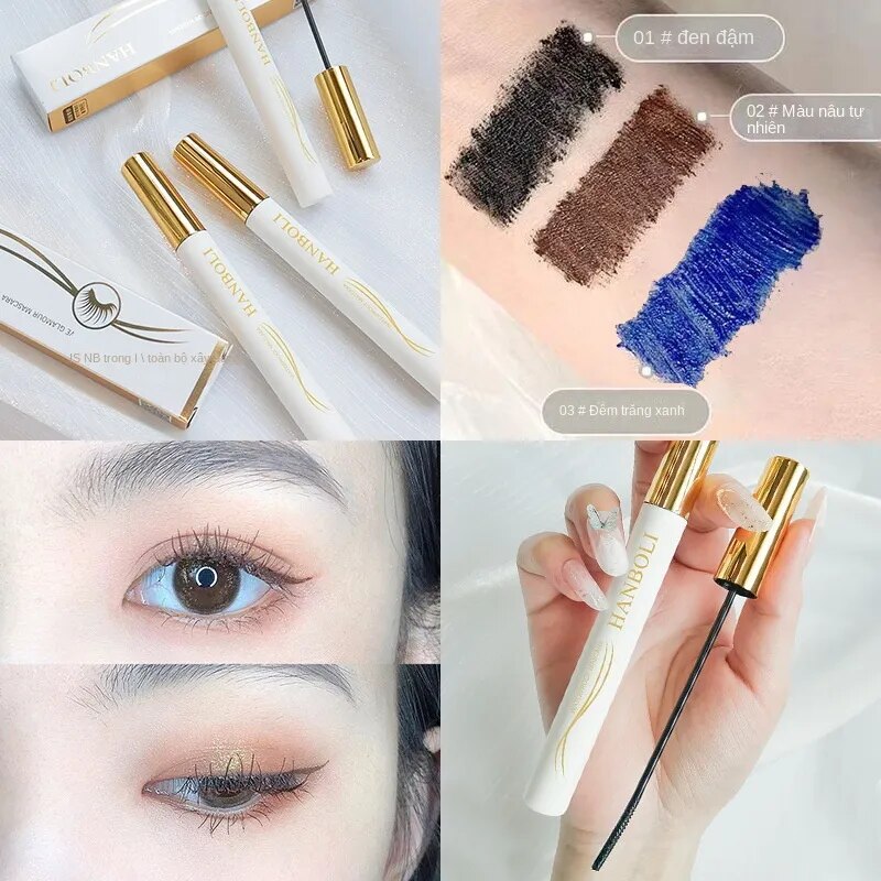 Mascara lông mi/Mascara Màu Đen Không Thấm Nước Lâu Trôi Mascara Chải Lông Mi Nhỏ Mascara Sợi Dài Dày Không Thấm Nước Cong Mi Dụng Cụ Trang Điểm Mascara Làm xoăn, dài và bền không thấm nước