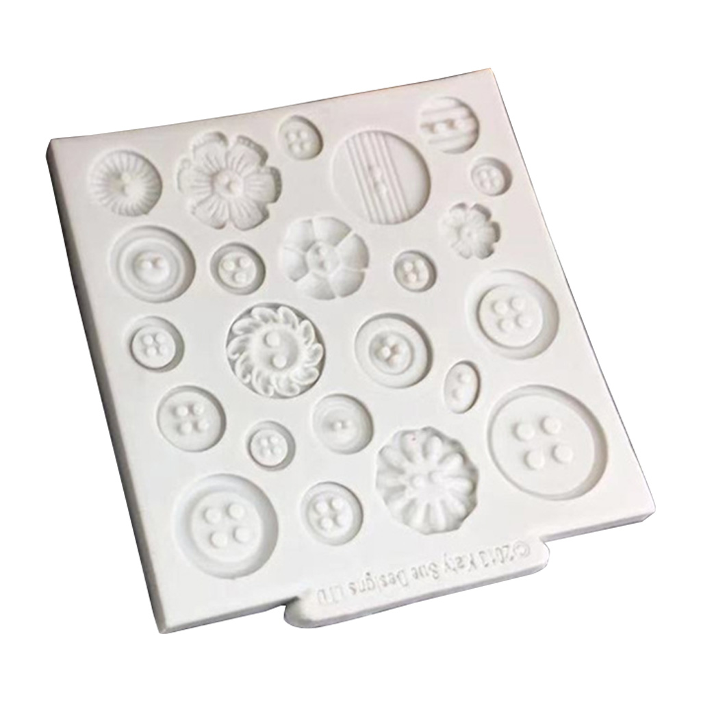 Exquisite Button Shape 3D Fondant Chocolate Candy Molds Polymer Craft DIY Molds