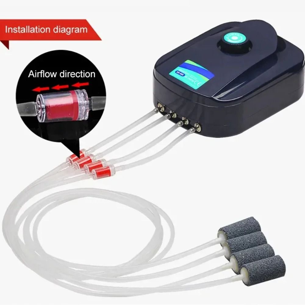 TU3Y Tiếng ồn thấp Bơm khí bể cá Siêu yên tĩnh Hoạt động im lặng Bơm khí oxy cho bể cá 3,5/4/12W Máy nén khí bể cá cho bể cá