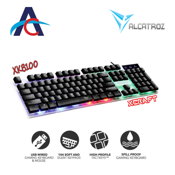Alcatroz XKB-100 Spill Proof Gaming Keyboard with 9 Backlight Effect Singapore