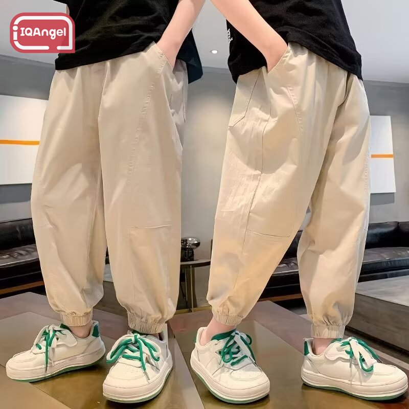 IQANGEL Children's pants Simple and loose Sports and leisure pants Sunscreen and mosquito prevention Boys' trousers ราคา  210 บาท*ส่งฟรี