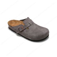 BIRKENSTOCK Men Baotou Comfort Cork Footbed Casual Shoes For Men Women Slippers Boston Collection(grey) Sendal Muslimah Friendly 【Ready Stock】