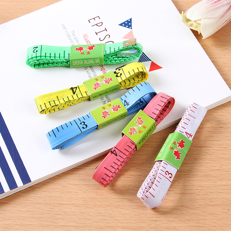 Thước dây mềm 1.5m, thước đo vòng eo, chiều cao, may đồ tiện lợi nhiều màu, có đầu sắt