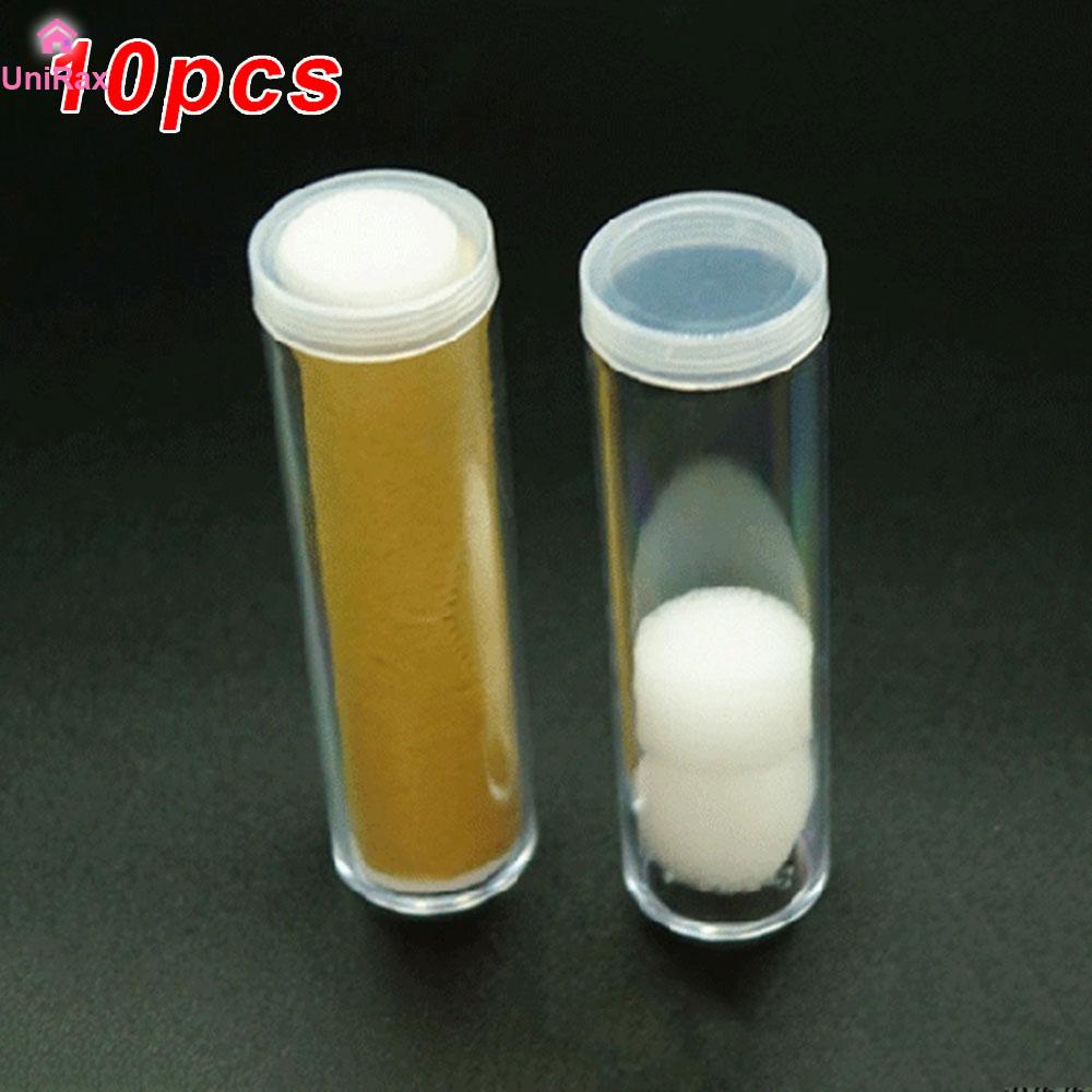 【Unirax】 10 hộp đựng nhựa cầm tay dạng ống đồng xu hộp đựng tròn trong suốt 【hàng có sẵn】
