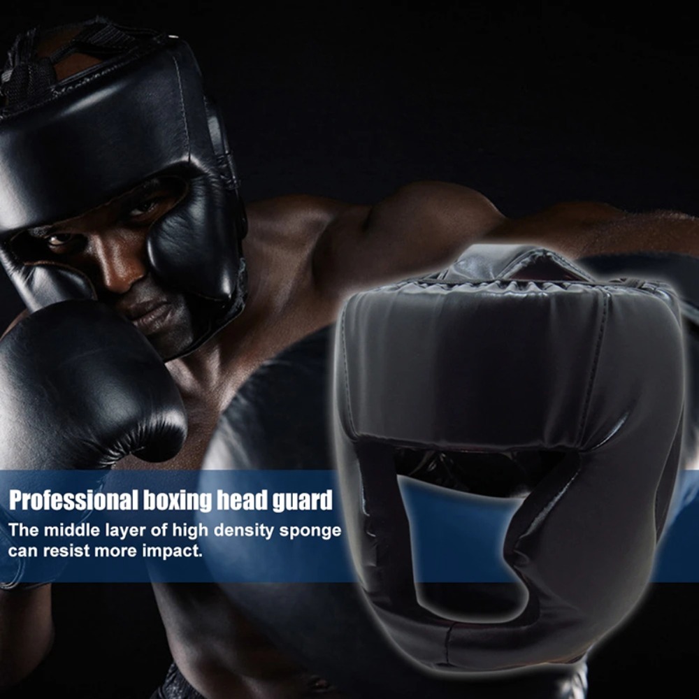 BFBFW PU Boxing Helmet Full-Covered Gym Equipment Taekwondo Head Guard