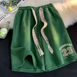 MOLAN Quần short nam-Quần short đơn giản bình dân Quần short thể thao bóng rổ số 23 dáng rộng ngoại cỡ quần short nam