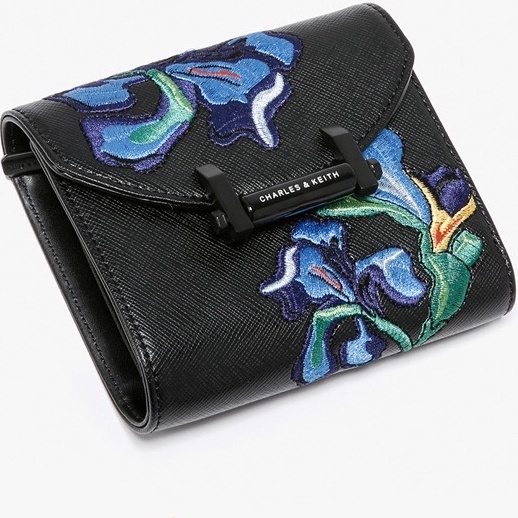 CNK Van Gogh Series 610770206 Flower Art Embroidery Short Card Holder Women's Wallet Trifold Wallet