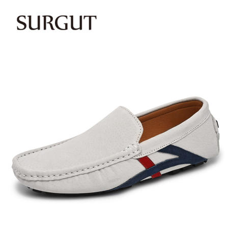 SURGUT Genuine Leather Men's Casual Loafers, Plus Size 38-49