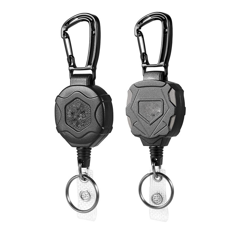 2 Pack Retractable Keychain Heavy Duty Carabiner Badge Holder ID Badge