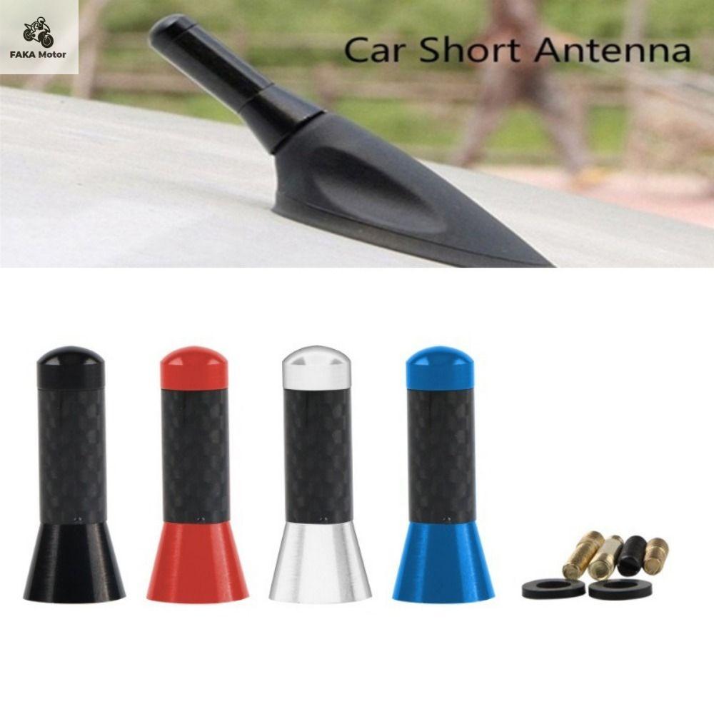 FAKA 2Pcs 3.5cm Ăng ten nóc xe ô tô Sợi Carbon Ngắn Ăng ten Cột Buồm ngắn bằng kim loại Mới Tín hiệu tăng cường Đài phát thanh trên không cho xe ô tô Phụ tùng thay thế ô tô