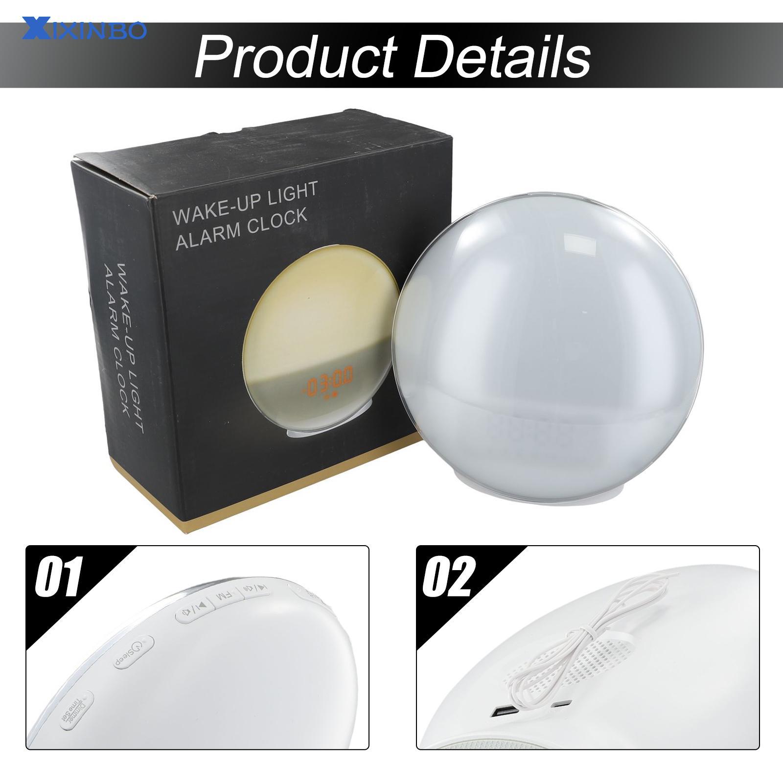 XIXINBO Sleep Aid Sunset Mode Wake Up Light Alarm Clock with FM Radio and Dual Alarms ราคา 1,719 บาท*ส่งฟรี