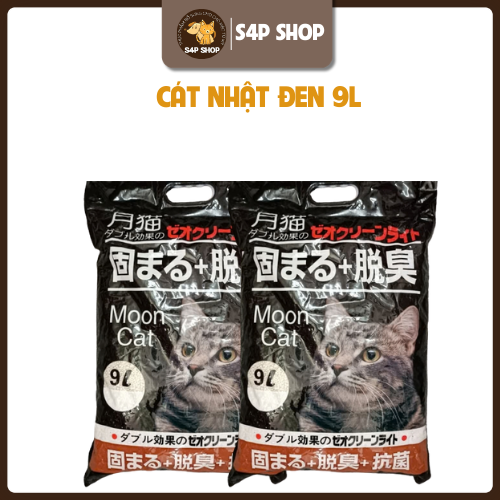 Cát Nhật Đen Cho Mèo Bao 9L Chính Hãng Moon Cat, Cát Khử Mùi Bao 4KG Hương Thơm Dễ Chịu Giá Tốt