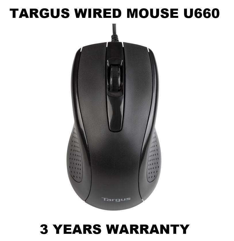 Targus U660 Wired Optical Mouse (Black) - Blister Pack (replacement model of U575) Mice