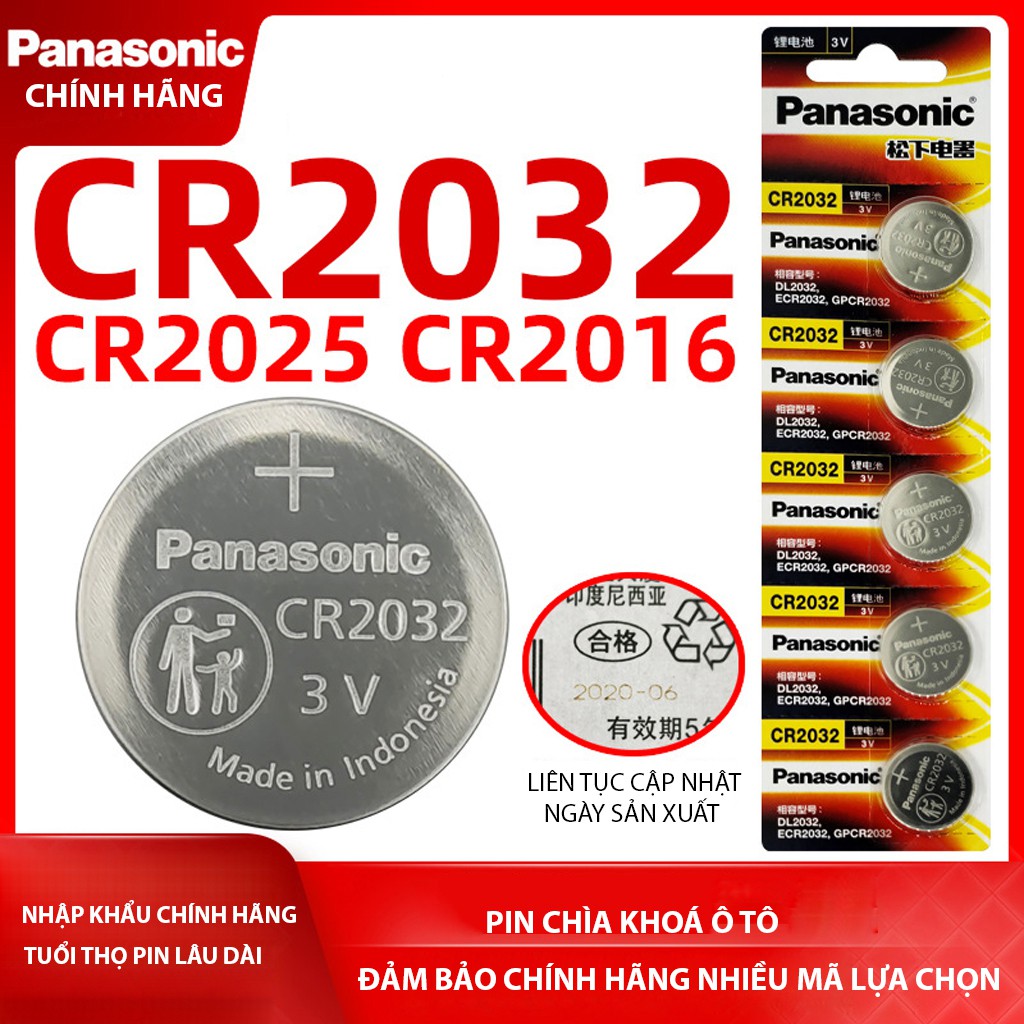 Pin Khuy Cúc Áo Panasonic - Pin Cúc Áo CR2032 - CR2025 - CR2016 - CR1632 - CR1620 - CR1616 - CR1220 3V Lithium