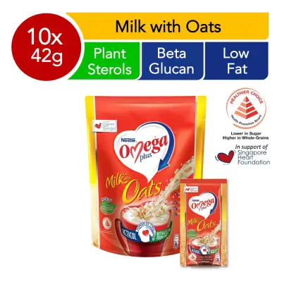 NESTLE OMEGA Plus ActiCol Milk with Oats 10 x 42g
