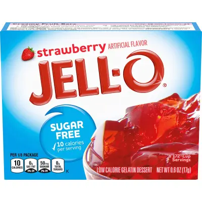 Jell-O Orange / Raspberry / Cherry / Lime/ Strawberry Sugar-Free Gelatin Mix (0.6 oz Boxes)