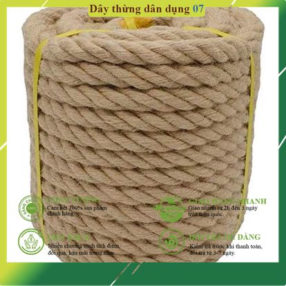 Cuộn 10 mét Size 20mm dây thừng 20ly làm dây thả đèn, dây xích đu, dây thừng trang trí vintage, handmade
