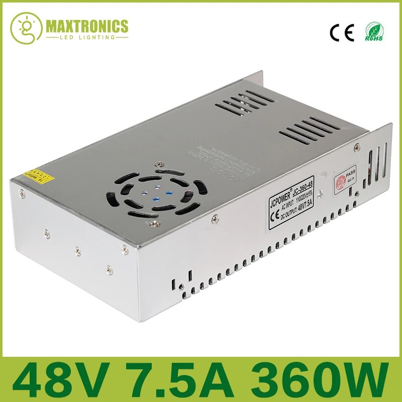 Chất Lượng Tốt 48V 7.5A 360W máy biến áp chiếu sáng AC110V-220V Để DC 48V Bộ chuyển đổi nguồn điện C