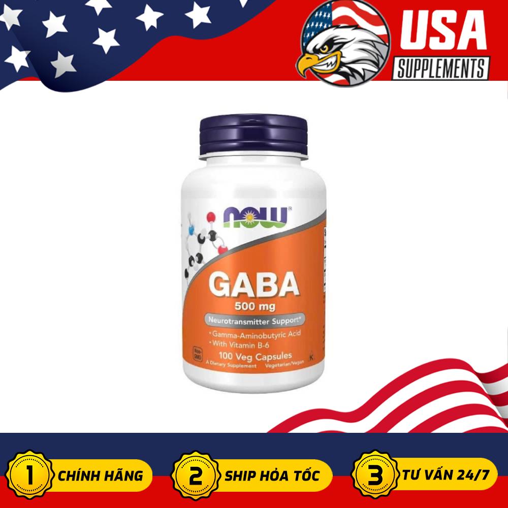 Now Gaba 500Mg (100 Capsules) - Capsules That Support Emotional Balance and Reduce Anxiety Disorders