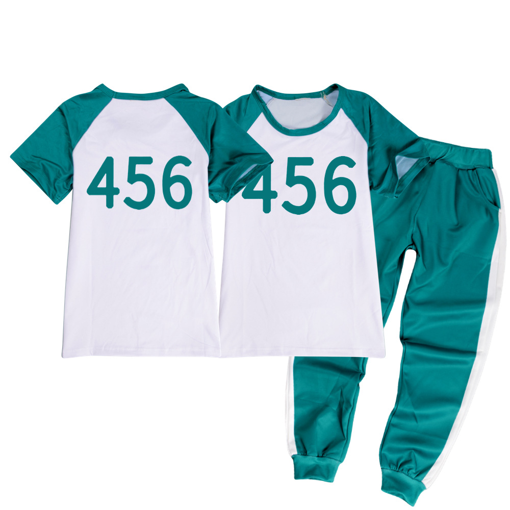 {gykhhguk} TM Pg Squid Game 456 áo khoác quần Áo thun vải cosplay cho trẻ em đồ thể thao MT