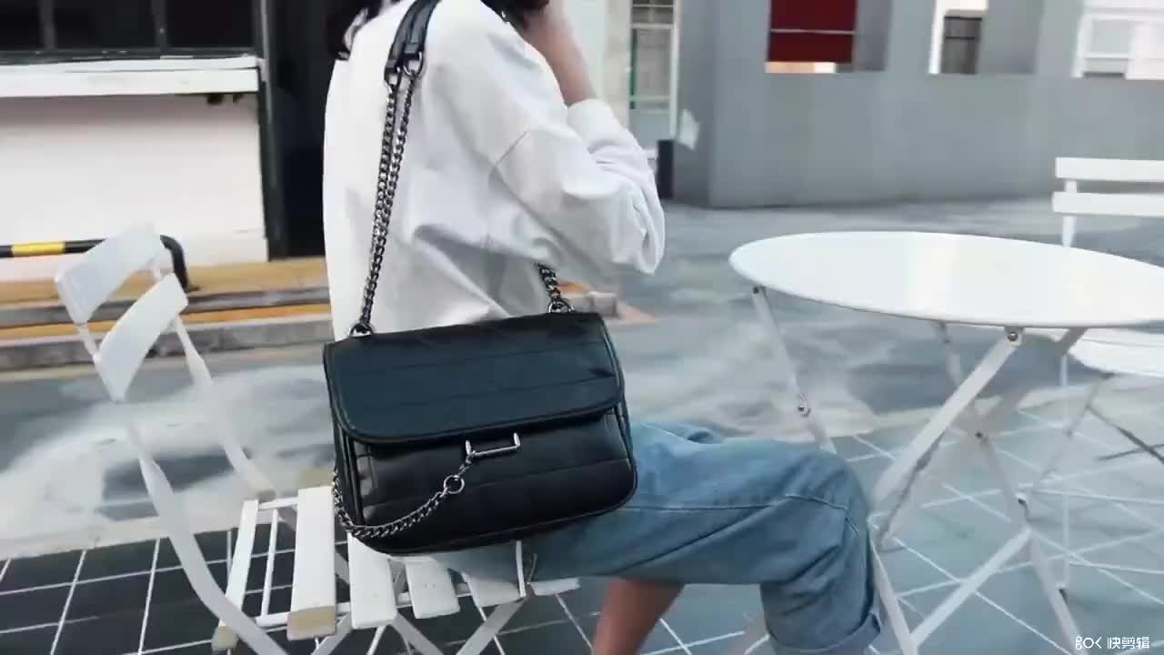 ⊙ZARA new ladies bag shoulder bag black rock style soft wallet