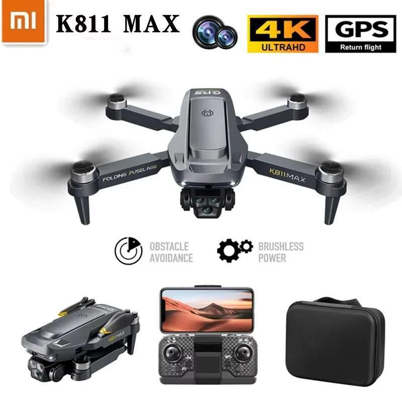 Xiaomi K811 Max Mini Drone Chuyên nghiệp 4K HD Máy ảnh kép 5G WIFI GPS Trở lại chướng ngại vật chải