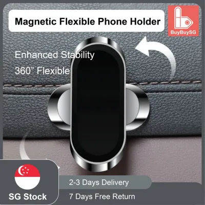 [BuyBuySG] Magnetic Car Phone Holder Car Mount Dashboard Holder Anti Shaking Flexible Rotation Air Vent Mount Holder Stand