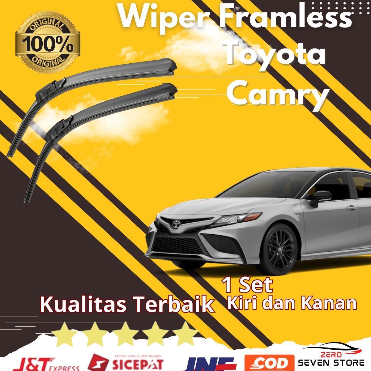 (bisa COD) Wiper Mobil Frameless Toyota Camry Sepasang 2 PCS Kiri dan Kanan Tanpa Rangka Besi Sapuan Kaca Wiper Mobil Depan Blade Model Banana Karet Kendaraan Motorcycle Windshield Harga  50,000 Ringgit*Penghantaran Percuma