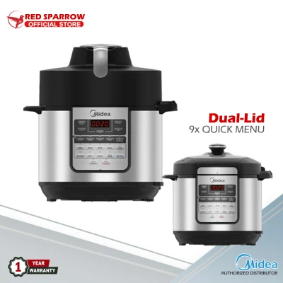 [Midea] 6.5L Dual Lid Multi Cooker | Pressure Cooker + Air Fryer MF-CN65A2
