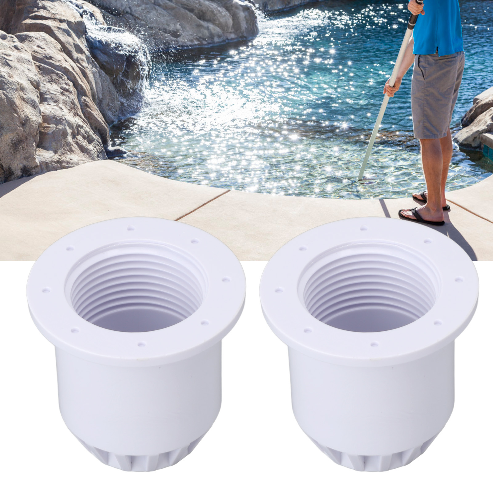GLOGLOW Pool Hose Adapter Premium PVC Material and Wear Easy to Install for Swimming Pools SPA 4553 Heater Part 1.5in Size ราคา 145 บาท*ส่งฟรี