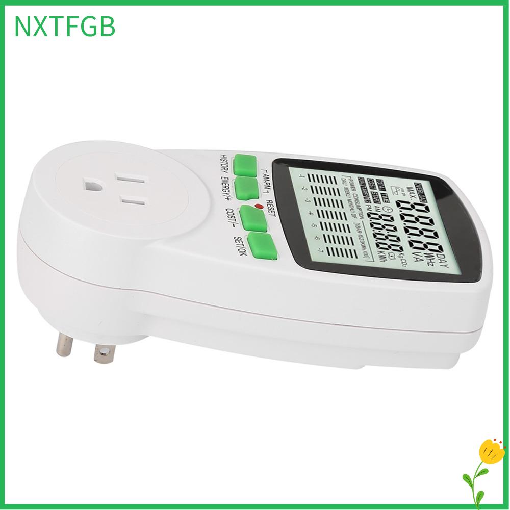 NXTFGB Màn hình LCD kỹ thuật số Máy theo dõi sử dụng điện 0,000KWh-9999KWh 0-15A Đồng hồ đo năng lượng Đồng hồ đo KWh Tiết kiệm năng lượng Ổ cắm đồng hồ đo điện Màn hình tiêu thụ điện năng