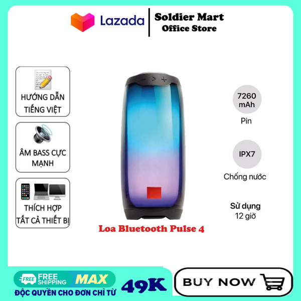 Loa Bluetooth - Loa không dây- Loa Bluetooth JBL Pulse 4 Cao Cấp Bass Mạnh, Âm Thanh Cực Hay Bảo Hành 12 Tháng