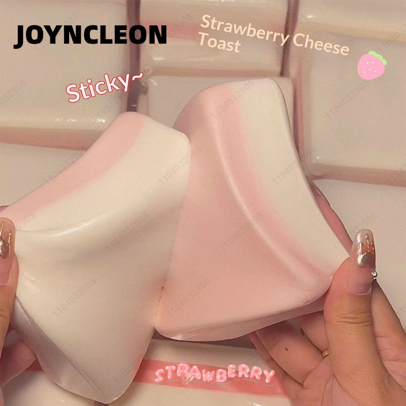 JOYNCLEON Strawberry Cream Toast Squishy - Soft Slow Rebound Stress Relief Toy for Relaxation and Fun ราคา 74 บาท*ส่งฟรี