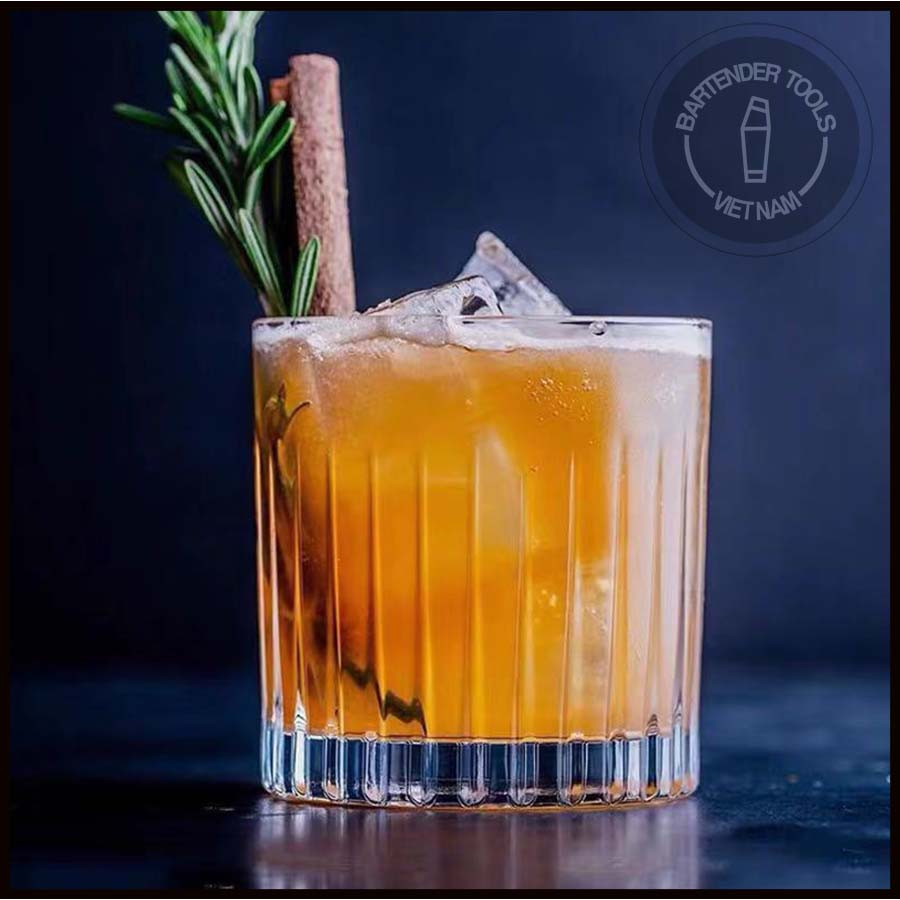 Ly rock thủy tinh sọc 320ml