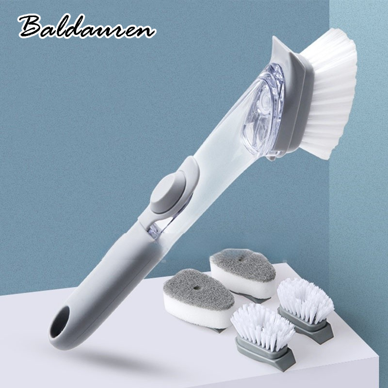 BALDAUREN ด้ามยาวระบบไฮดรอลิกแปรงล้างอัตโนมัติพร้อมแปรงแปรงอัตโนมัติแปรงทำความสะอาดน้ำมันไม่เกาะติดแปรงขัดล้างจาน ราคา 38 บาท*ส่งฟรี