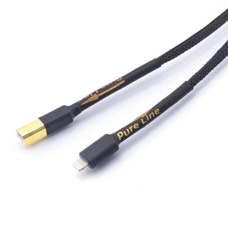 {fhdfh} HiFi Sliver Plated Lightning To B Cable USB OTG Audio Data Cable DAC Mobile Phone Thunderbol