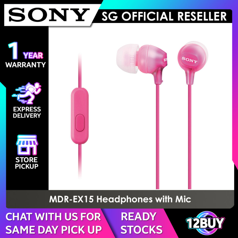 SONY MDR-EX15LP In-ear Headphones Official Reseller 12BUY.AUDIO Express Delivery Singapore
