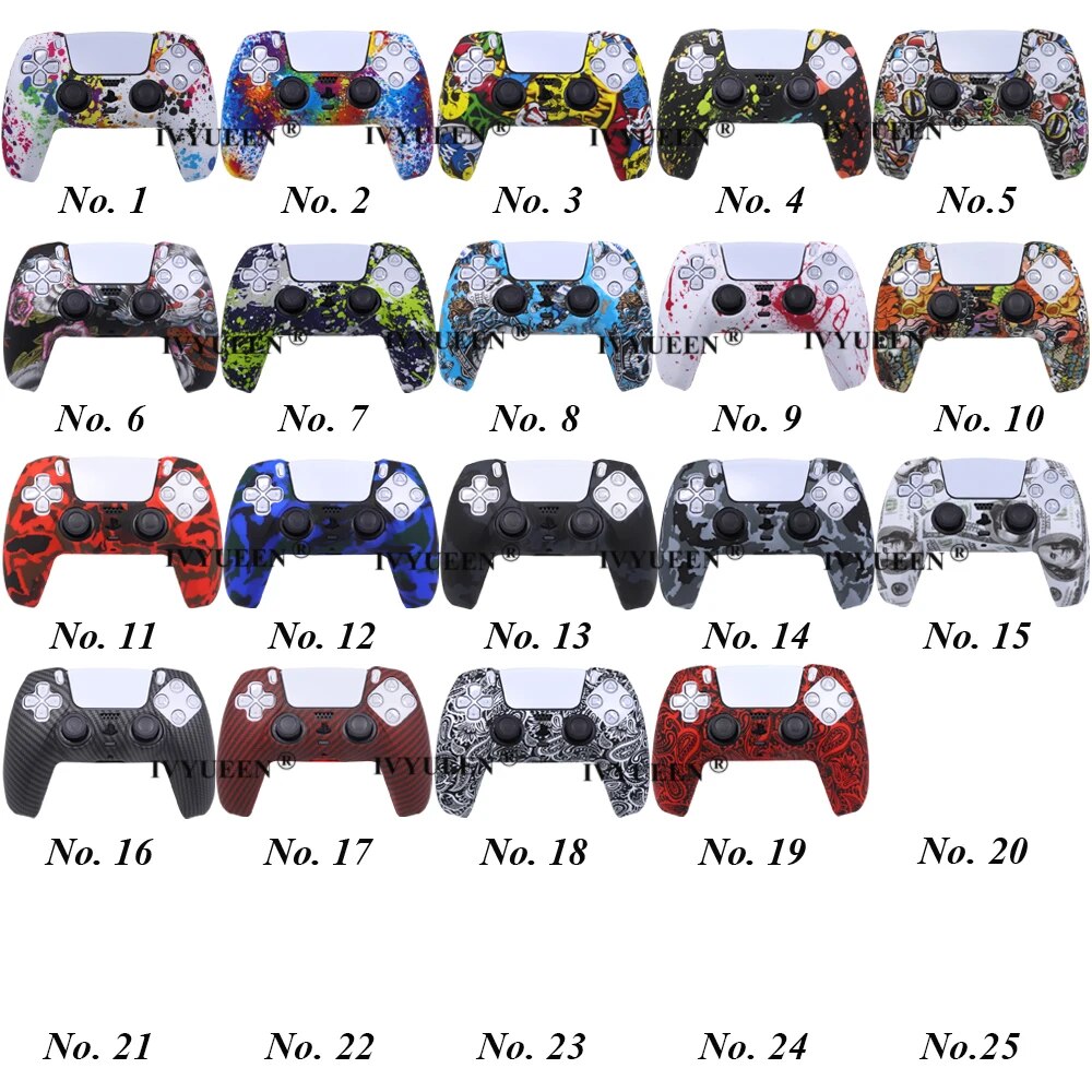 【Be worth】 10 Pcs Water Transfer Printing Silicone Skin For Playstation5 Ps5 Controller Protective Case For Dualsense Gamepad Cover