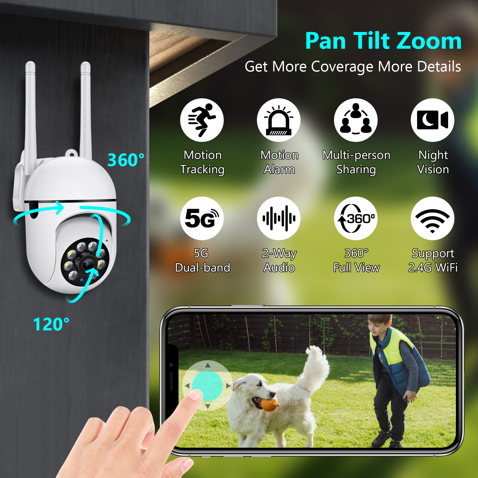 1 Bộ Camera IP WIFI 1080P HD bảo vệ an ninh Camera giám sát trẻ Camera giám sát wifi 1080p HD Camera giám sát nhà thông minh