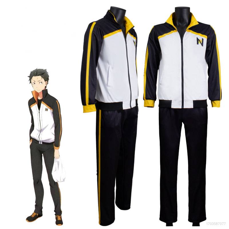 AM Re Zero Natsuki Subaru Cosplay Jacket Pants Sportwear Anime Costume Man