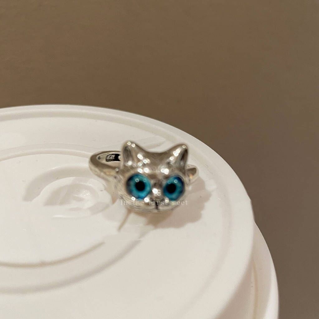 Phụ kiện nhẫn trang sức hở điều chỉnh được bạc thanh lịch nhẫn hình rắn mèo quá tinh tế cho phụ nữ
