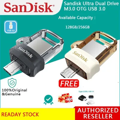 128GB/256GB SanDisk OTG USB3.0 Flash Drive Ultra Dual Drive M3.0 for PC and Android Devices