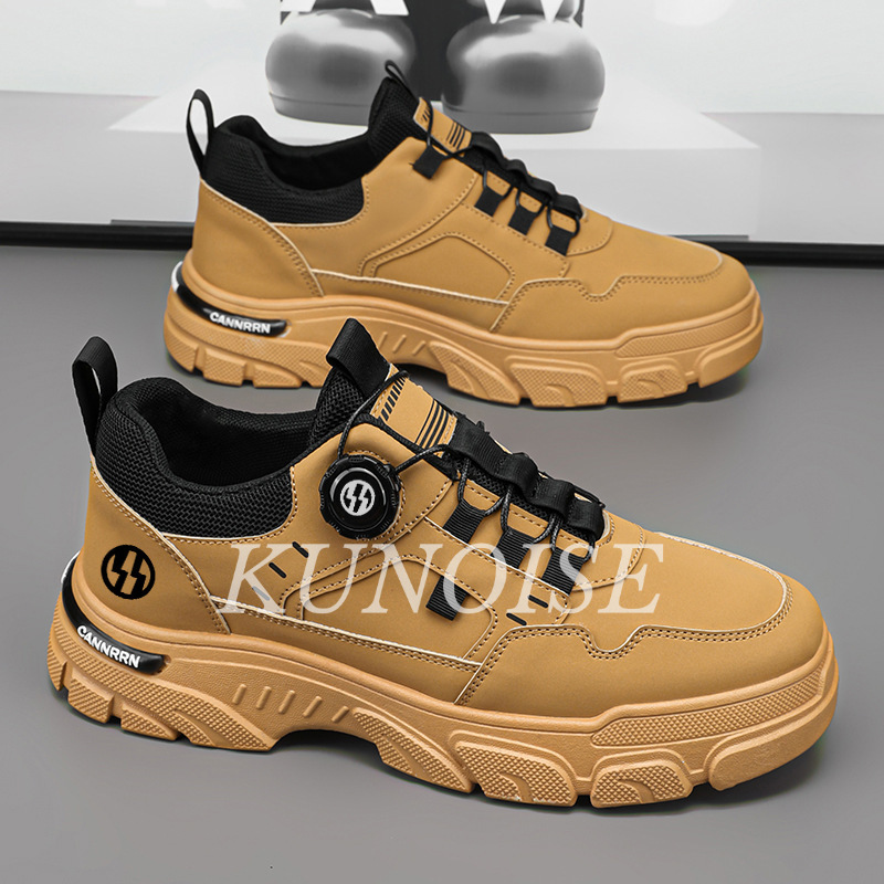 KUNOISE Men's shoes new breathable tooling shoes men's trend versatile Martin boots men's platform casual board shoes ราคา 256 บาท*ส่งฟรี
