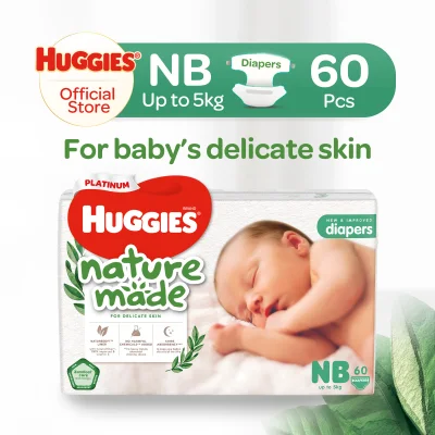 Huggies Platinum Naturemade Tape Diapers Newborn 60pcs
