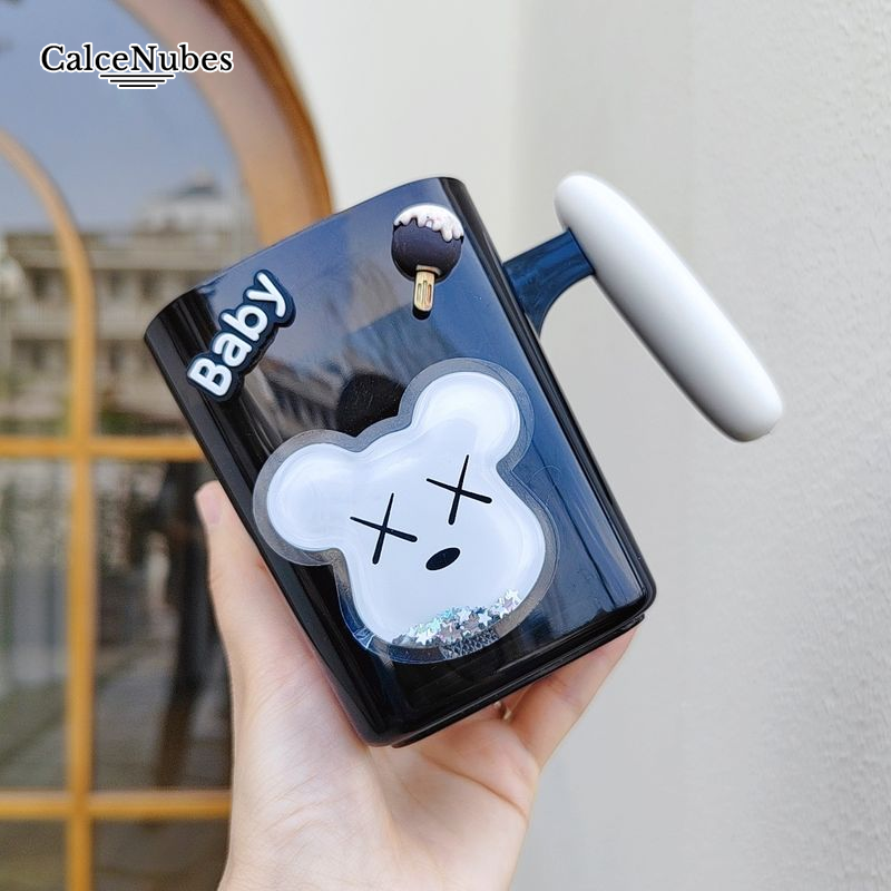 Giá để bàn chải đánh răng lấp lảnh chất lỏng theo chủ đề kuromi dễ thương cho trẻ em và người lớn
