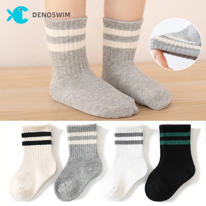 DENOSWIM Korean Baby Cotton Socks for Boys Girls Breathable Autumn Winter